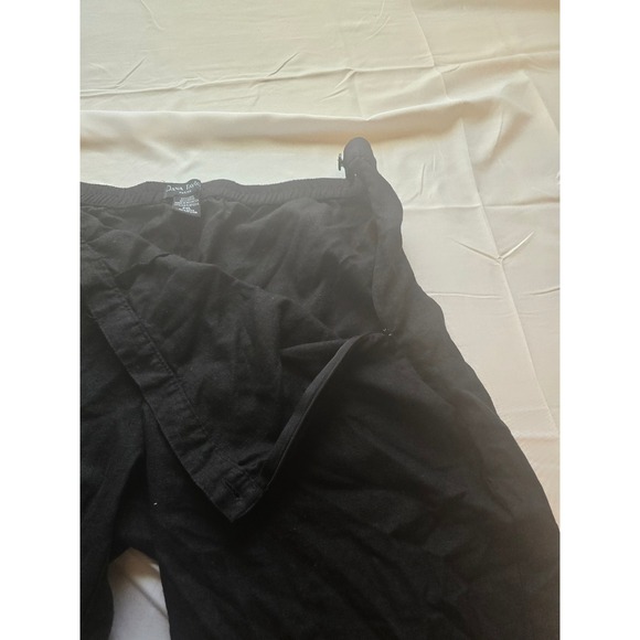 Dana Taylor Petite PXL‎ Capri Black Linen Blend Cropped Wide Leg Pants - Picture 3 of 8